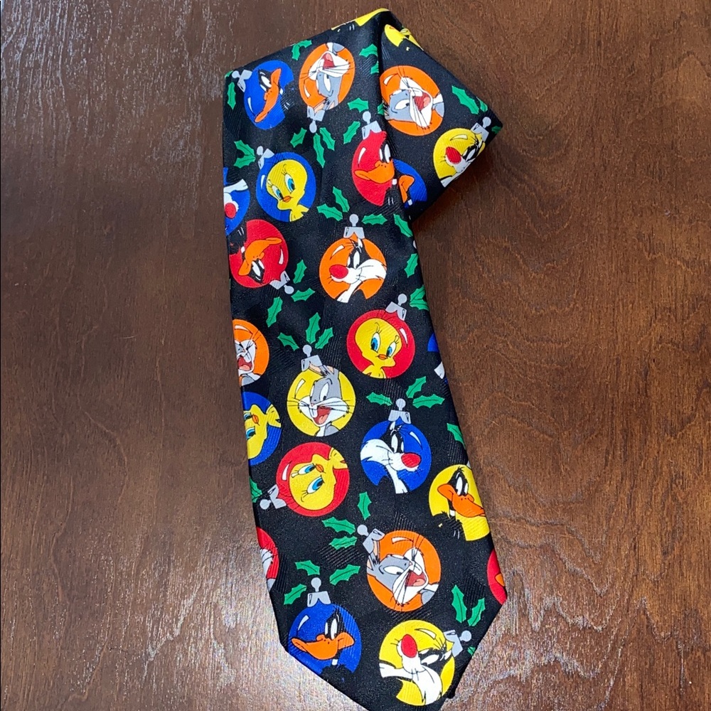Looney Tunes Christmas Mania 58” Polyester Necktie Vintage
